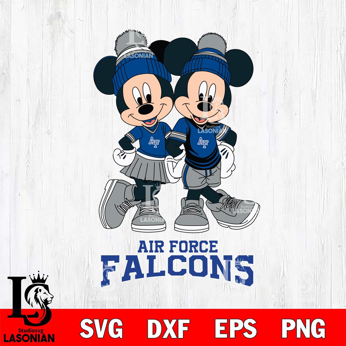 Air Force Falcons Mickey And Minnie Mouse Football – lasoniansvg