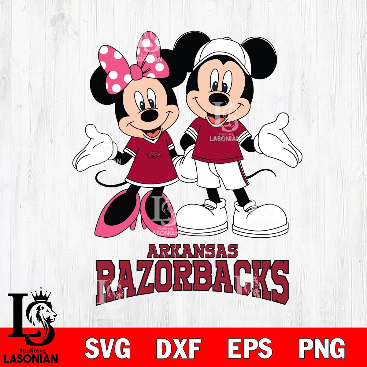 Arkansas Razorbacks Mickey Minnie Mouse Sport – lasoniansvg