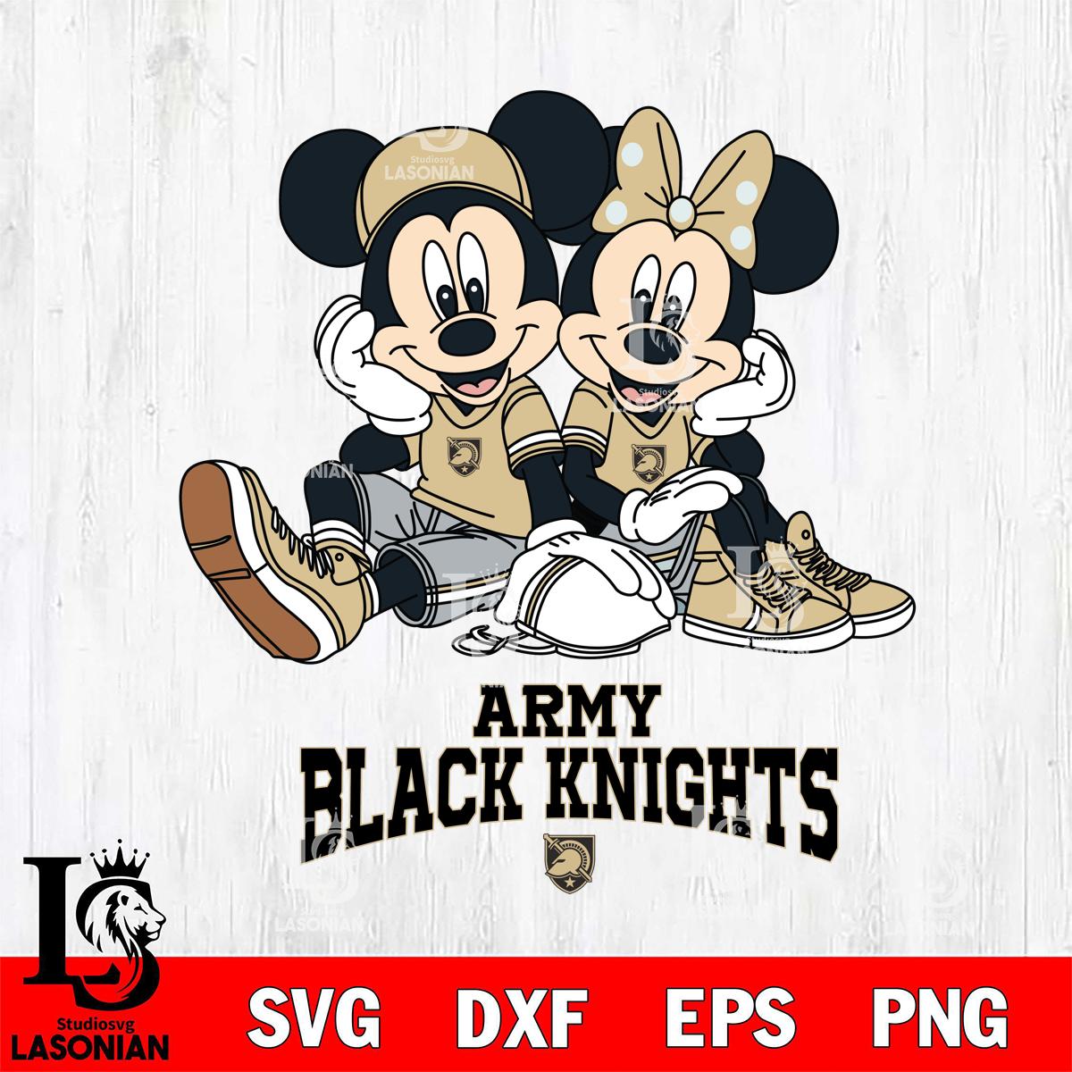 Army Black Knights Mickey Minnie Mouse Football Sit – lasoniansvg