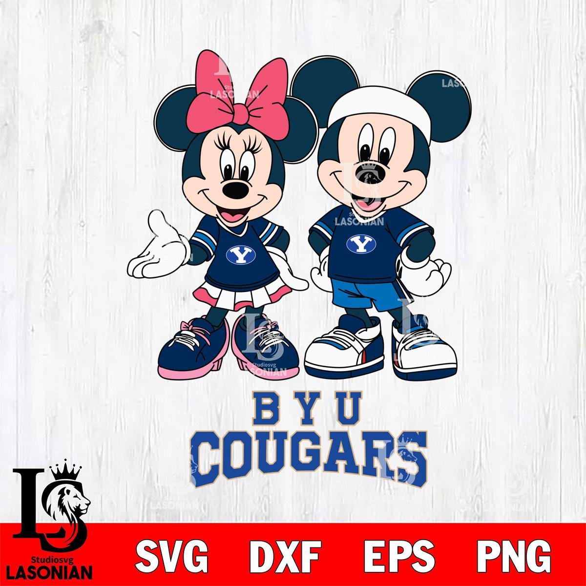 BYU Cougars Mickey And Minnie Football – lasoniansvg