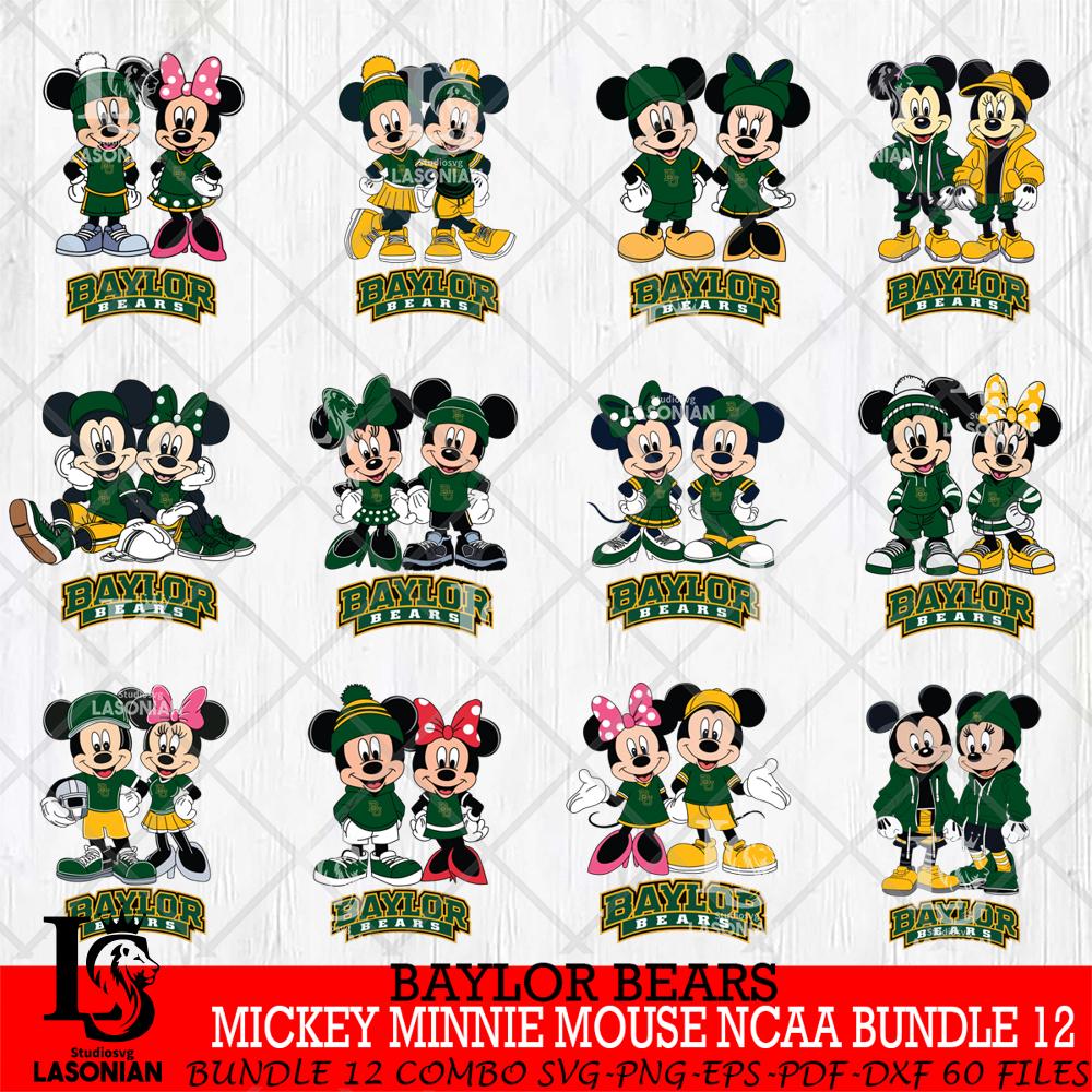 Baylor Bears Mickey Minnie Mouse NCAA Bundle 12 – lasoniansvg