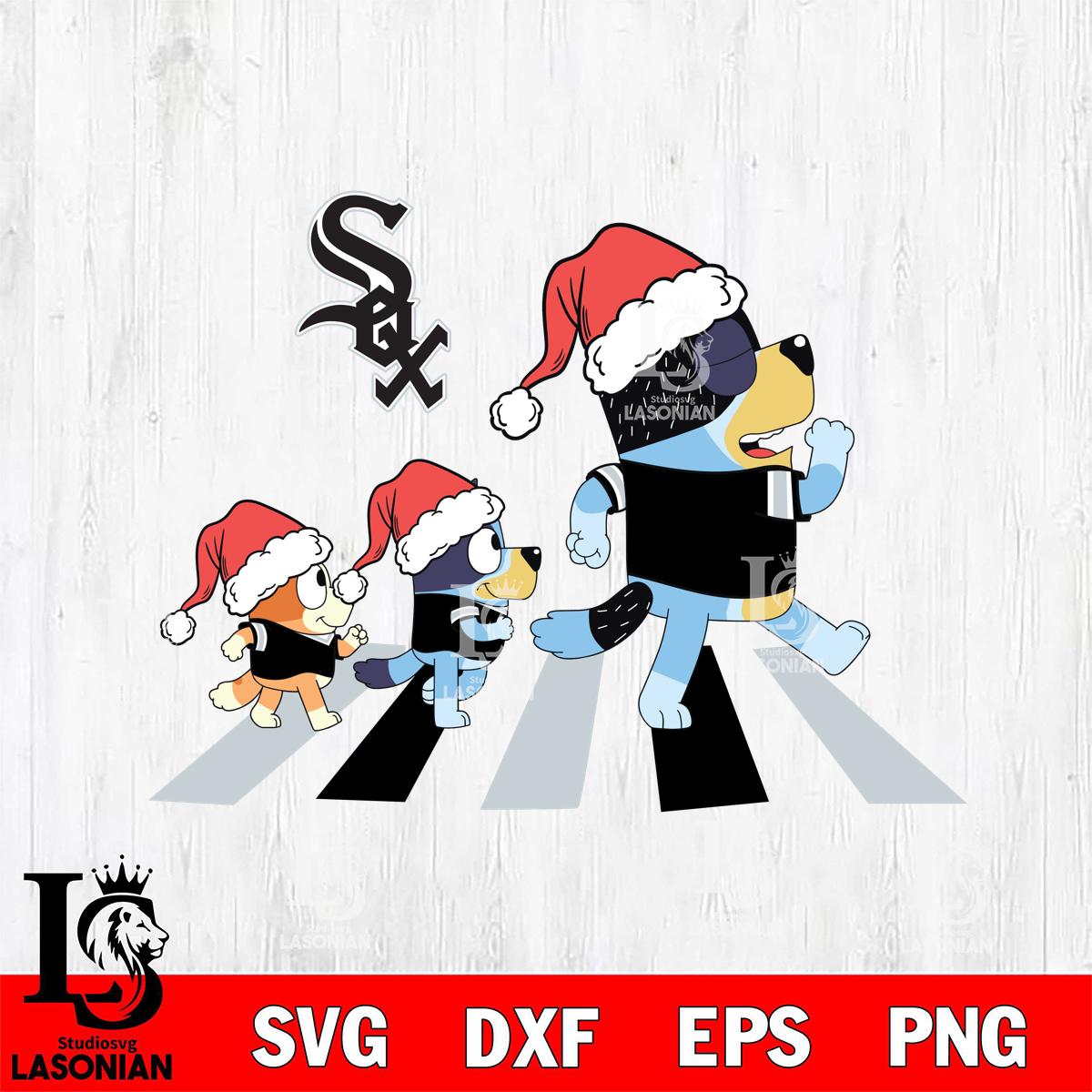 Chicago White Sox Family Bluey Walking Christmas lasoniansvg