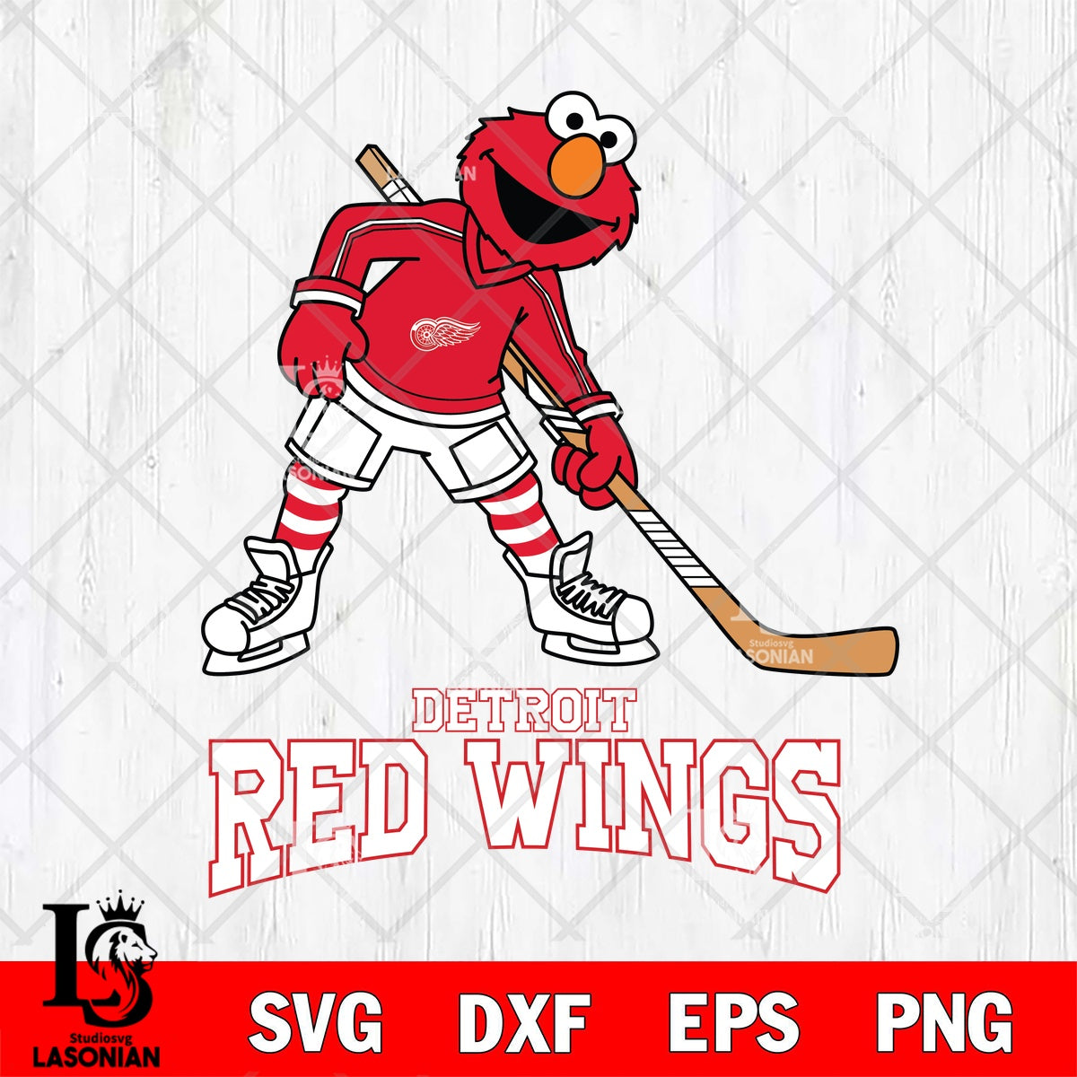 Detroit Red Wings Elmo Game Ready File cut ,NHL Criucut , Digital ...