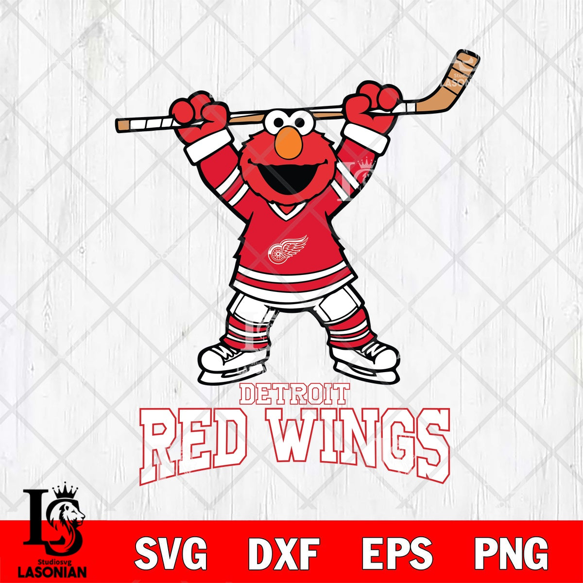 Detroit Red Wings Elmo Hockey Mascot File cut ,NHL Criucut , Digital ...