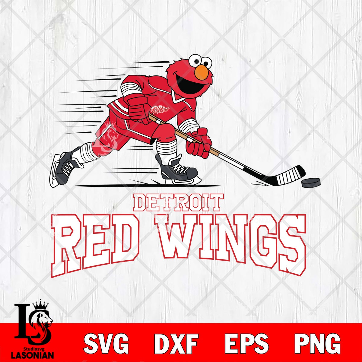 Detroit Red Wings Elmo Hockey Power Move File cut ,NHL Criucut ...