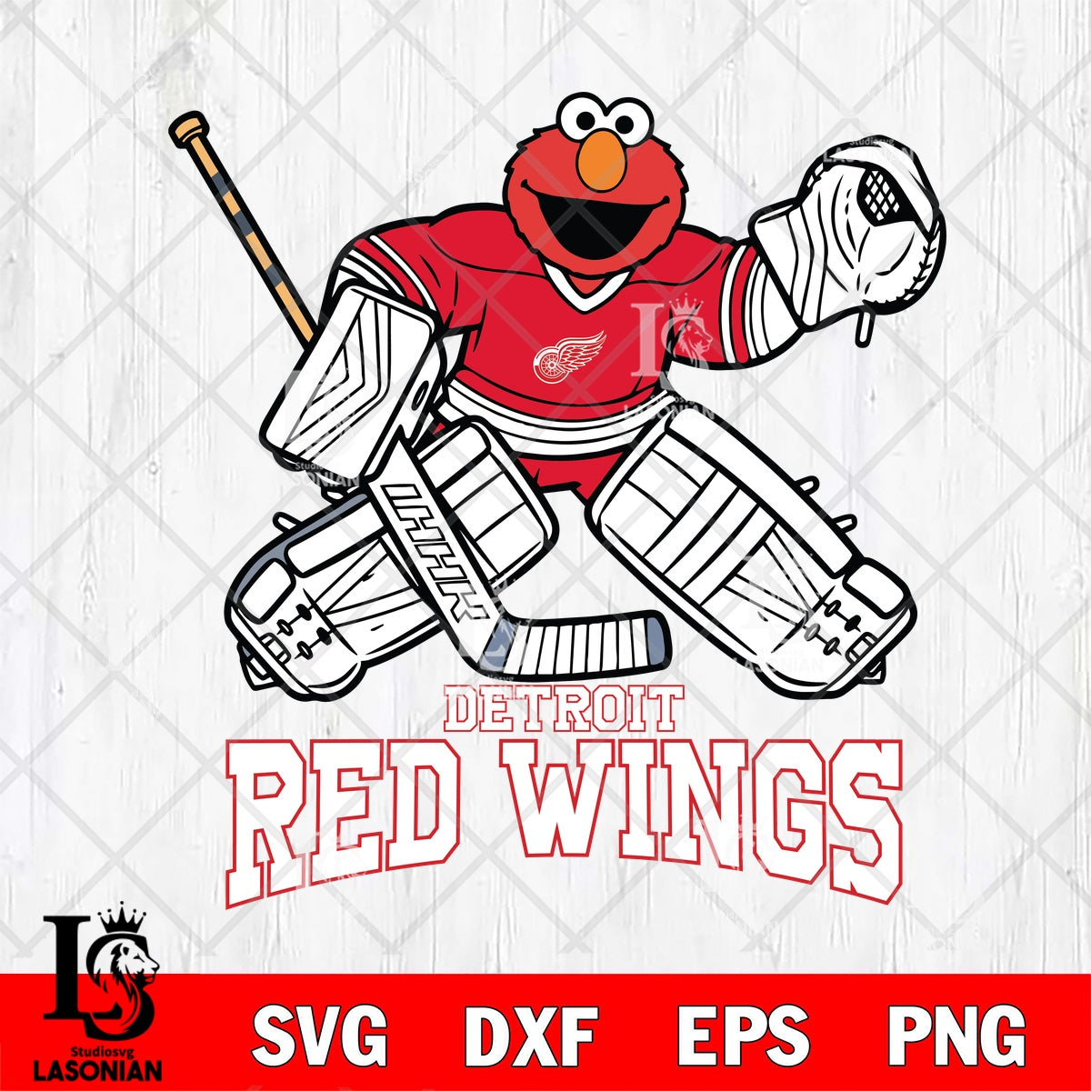 Detroit Red Wings Elmo Ice Hockey Defender File cut ,NHL Criucut ...