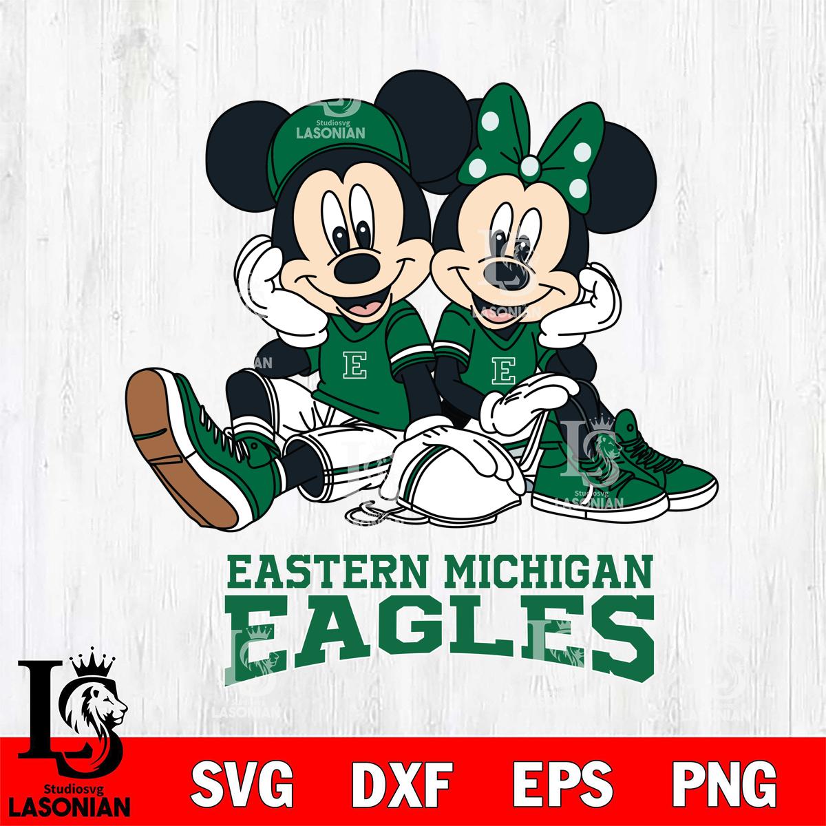 Eastern Michigan Eagles Mickey Minnie Mouse Football Sit – lasoniansvg
