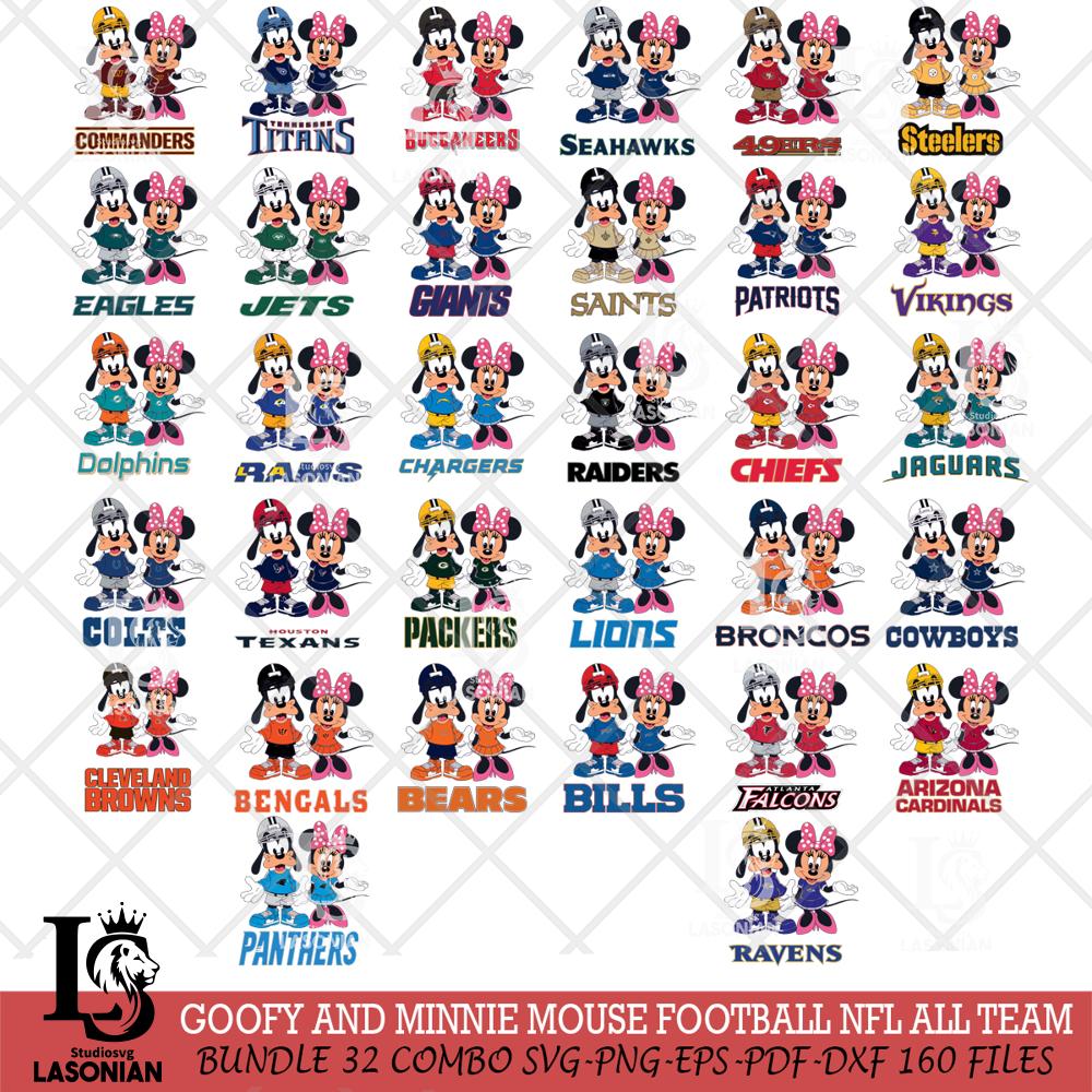 Goofy and Minnie mouse Football NFL Big Bundle – lasoniansvg