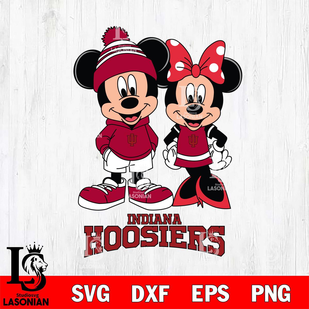 Indiana Hoosiers Mickey Minnie Mouse Cute Football – lasoniansvg
