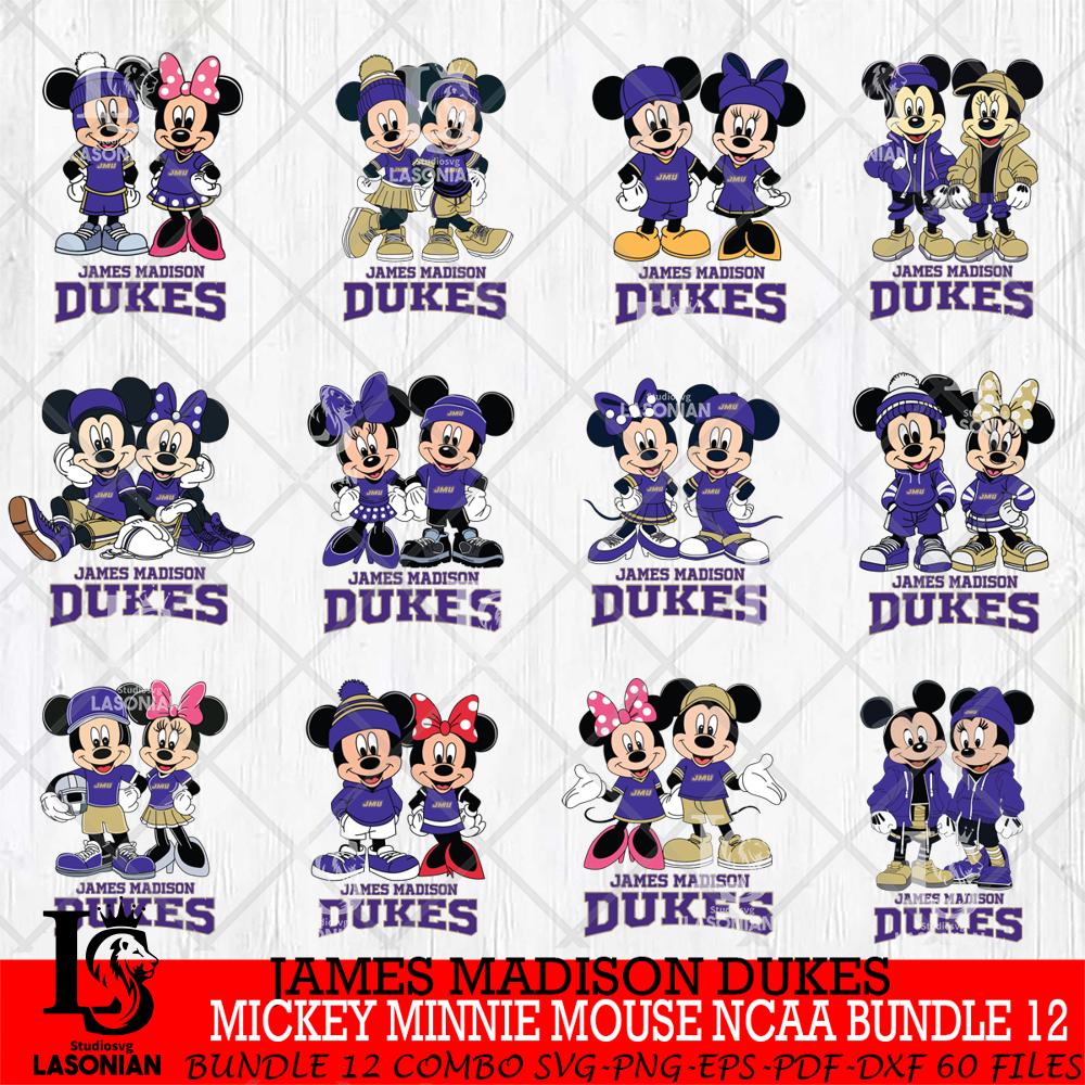 James Madison Dukes Mickey Minnie Mouse NCAA Bundle 12 – lasoniansvg