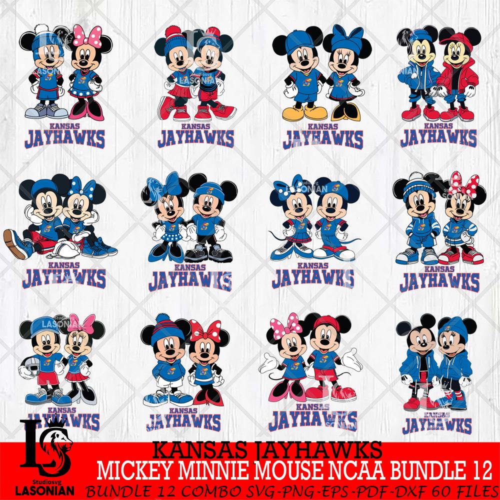 Kansas Jayhawks Mickey Minnie Mouse NCAA Bundle 12 – lasoniansvg