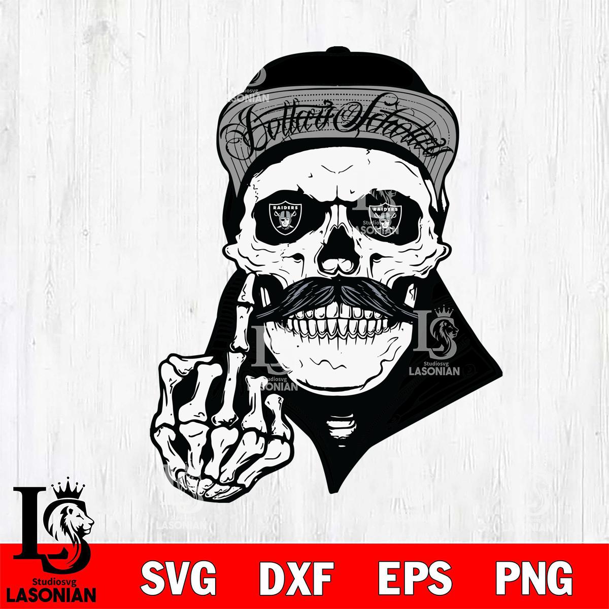 Las Vegas Raiders Badass Skull PNG SVG – lasoniansvg, image size:1200x1200