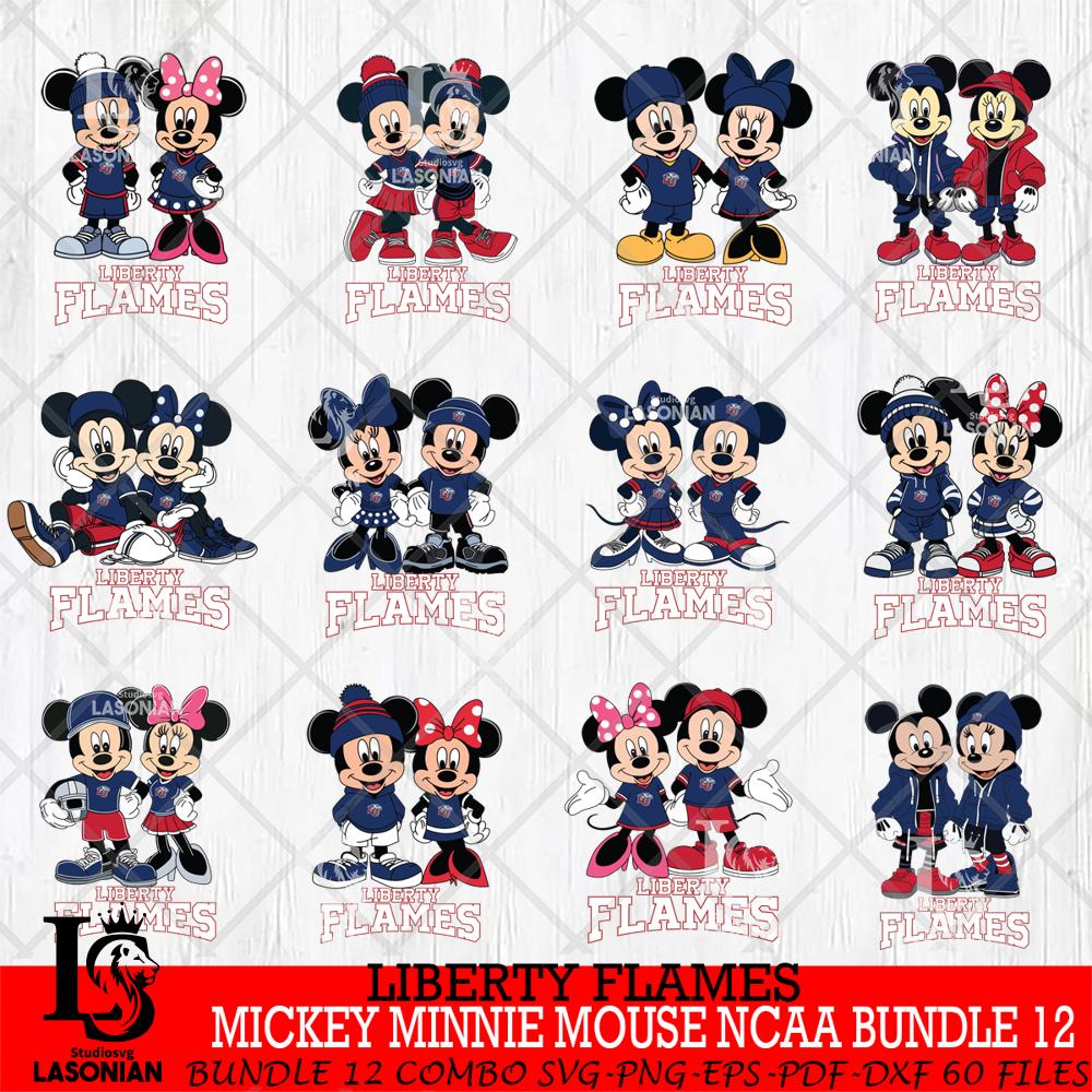 Liberty Flames Mickey Minnie Mouse NCAA Bundle 12 – lasoniansvg
