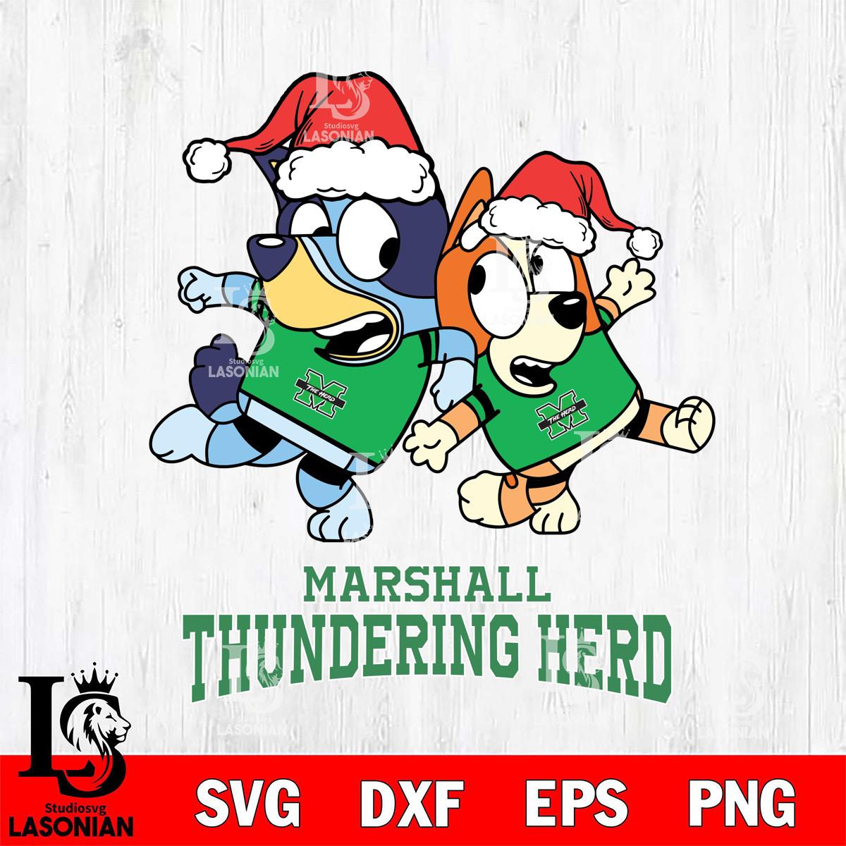 Marshall Thundering Herd Bluey Christmas Holiday – lasoniansvg