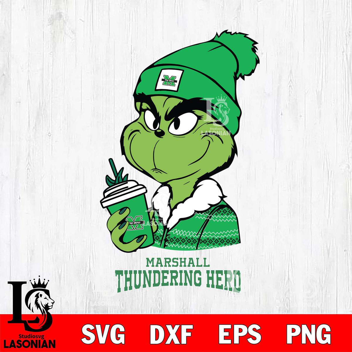 Marshall Thundering Herd Boujee Grinch Christmas – lasoniansvg