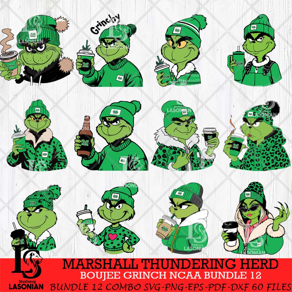 Marshall Thundering Herd Boujee Grinch NCAA Bundle 12 SVG – lasoniansvg