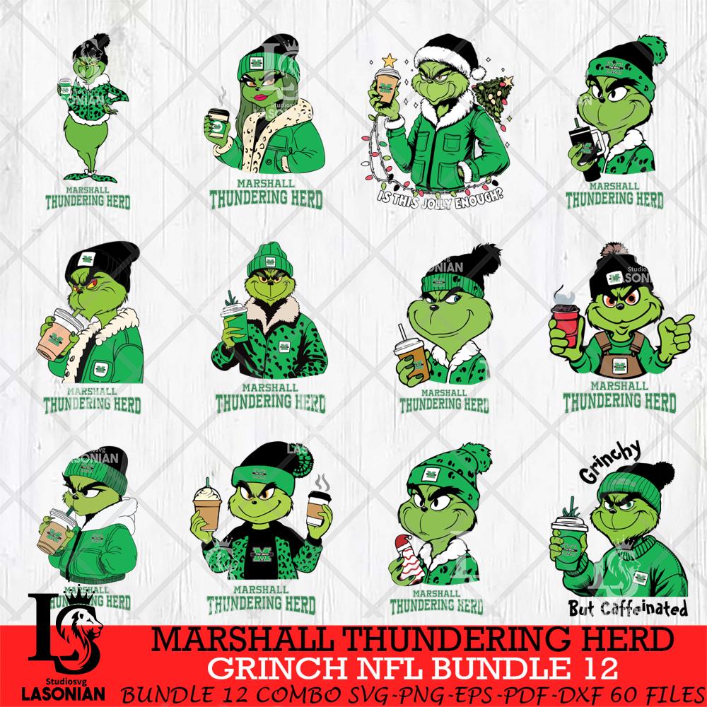 Marshall Thundering Herd Grinch NFL Bundle 12 SVG – lasoniansvg