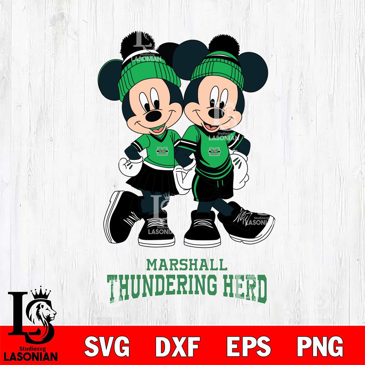 Marshall Thundering Herd Mickey And Minnie Mouse Football – lasoniansvg
