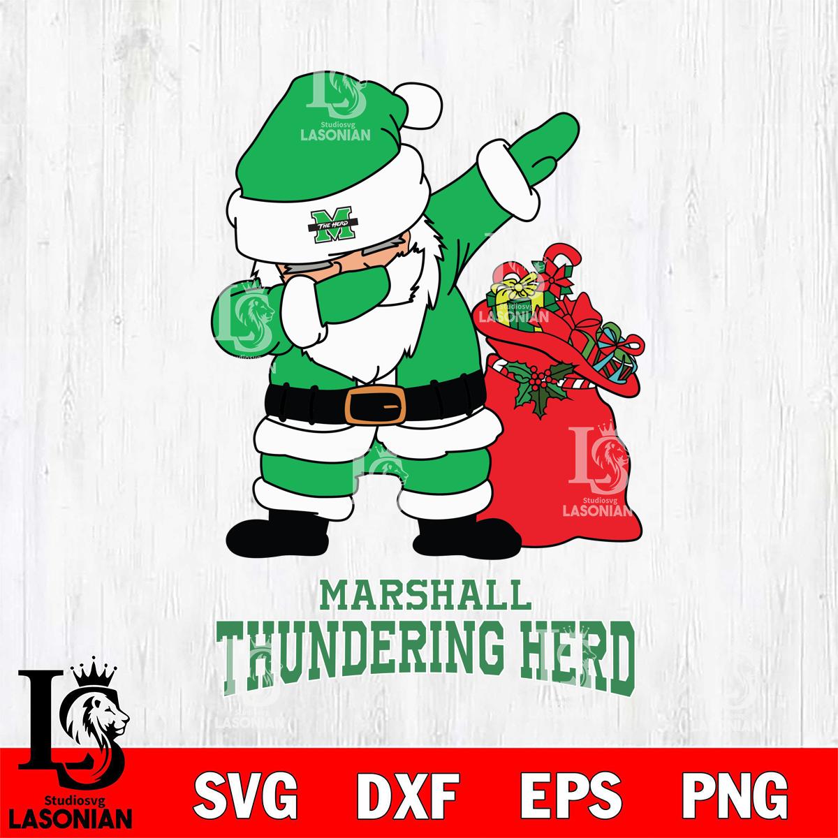 Marshall Thundering Herd Santa Dabbing Christmas – lasoniansvg