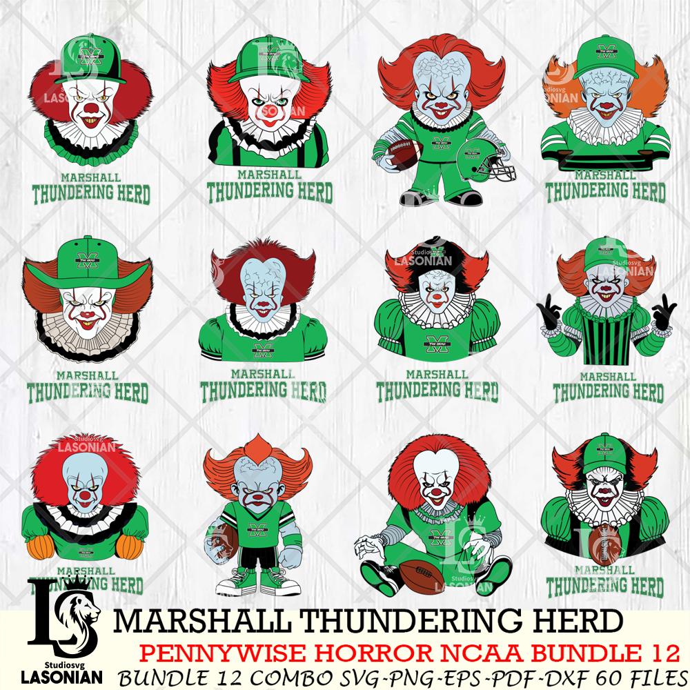 Marshall Thundering Herd Pennywise Horror NCAA Bundle 12 SVG – lasoniansvg