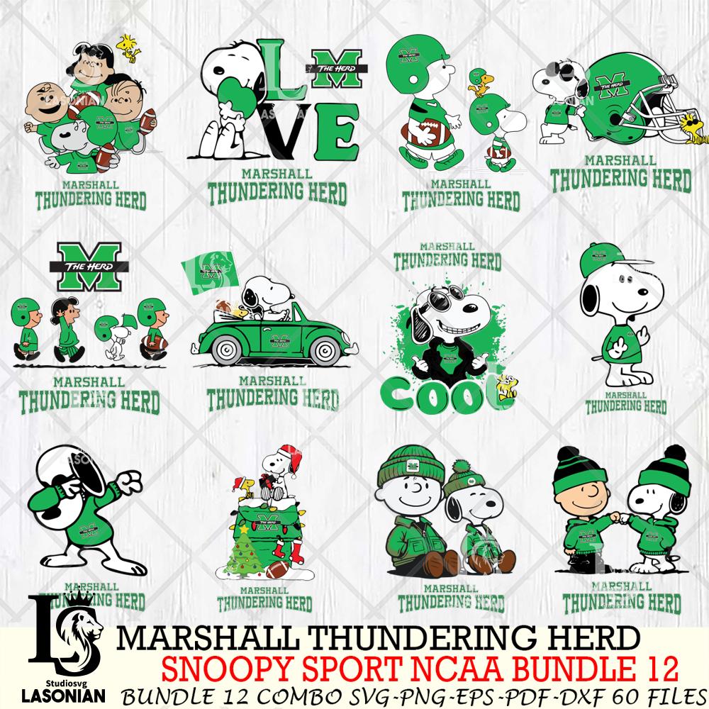 Marshall Thundering Herd Snoopy NCAA Bundle 12 SVG – lasoniansvg