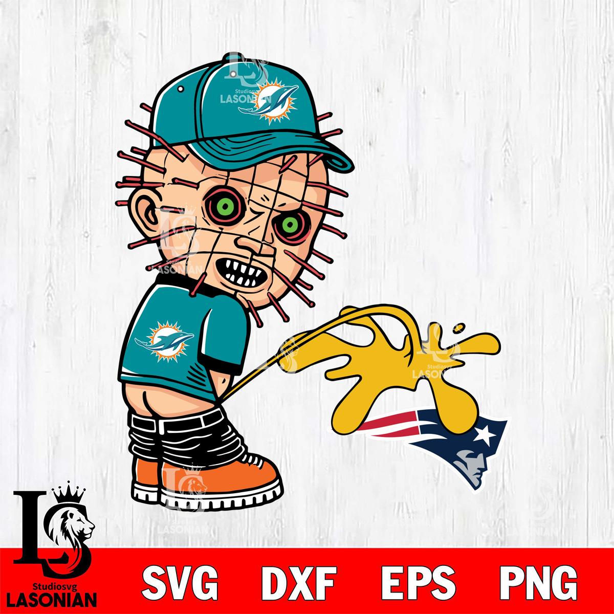 Miami Dolphins Pinhead Piss On New England Patriots - lasoniansvg