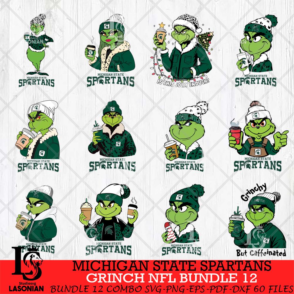 Michigan State Spartans Grinch NFL Bundle 12 SVG – lasoniansvg