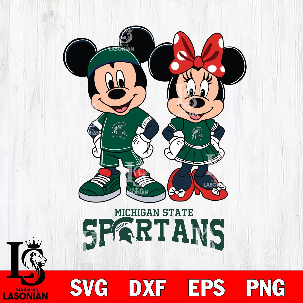 Michigan State Spartans Mickey And Minnie Rugby – lasoniansvg
