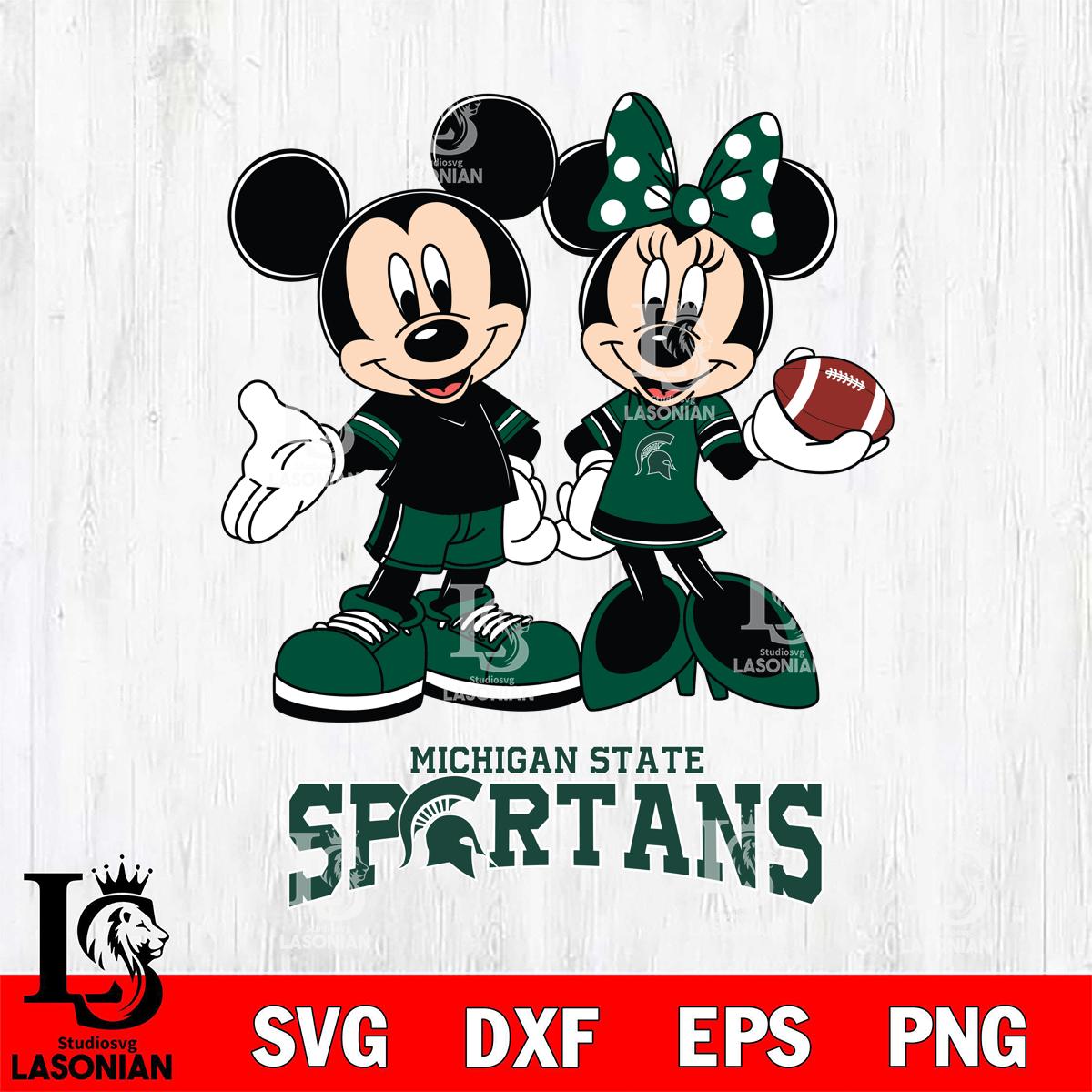 Michigan State Spartans Mickey Minnie Football – lasoniansvg