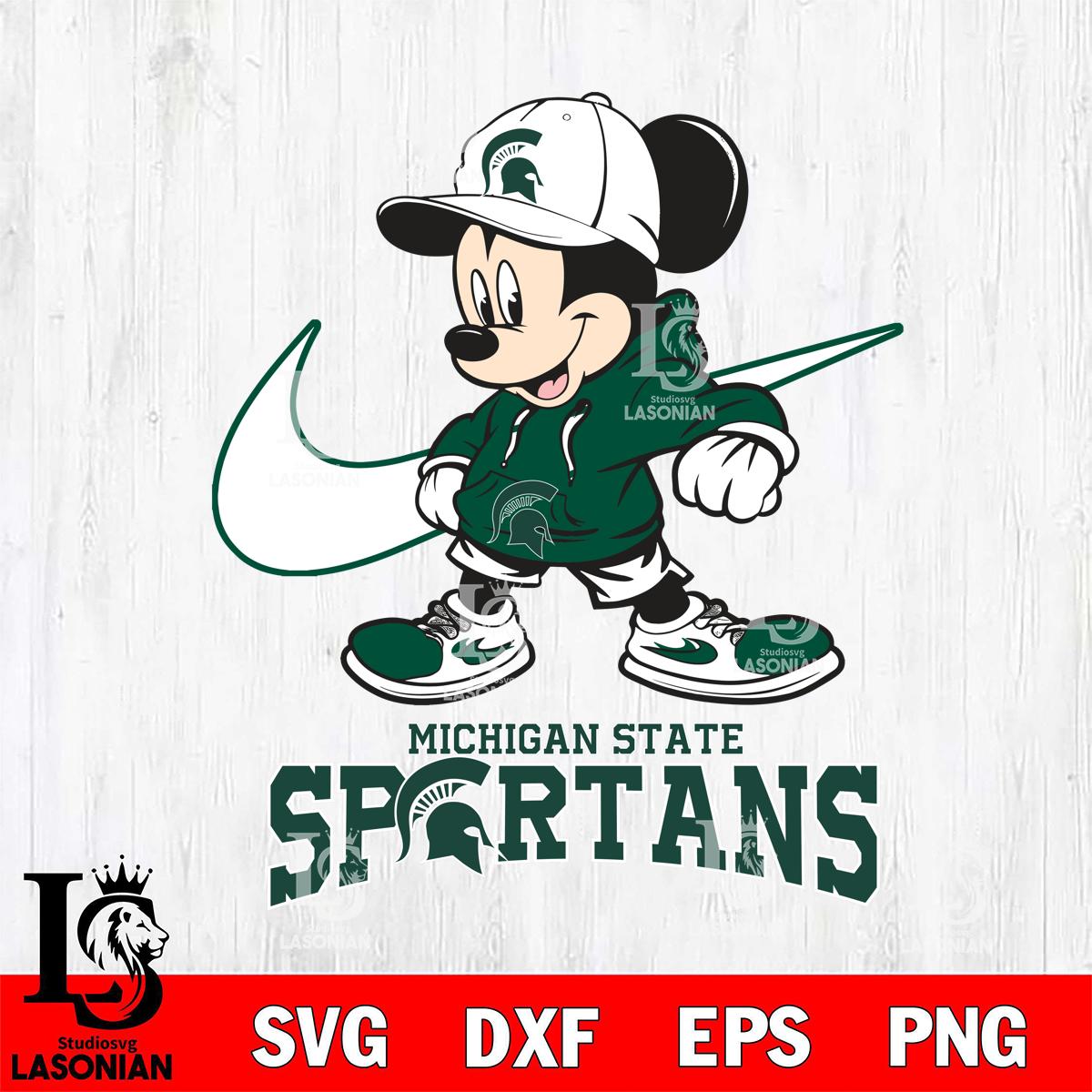 Michigan State Spartans Mickey Mouse NIKE – lasoniansvg