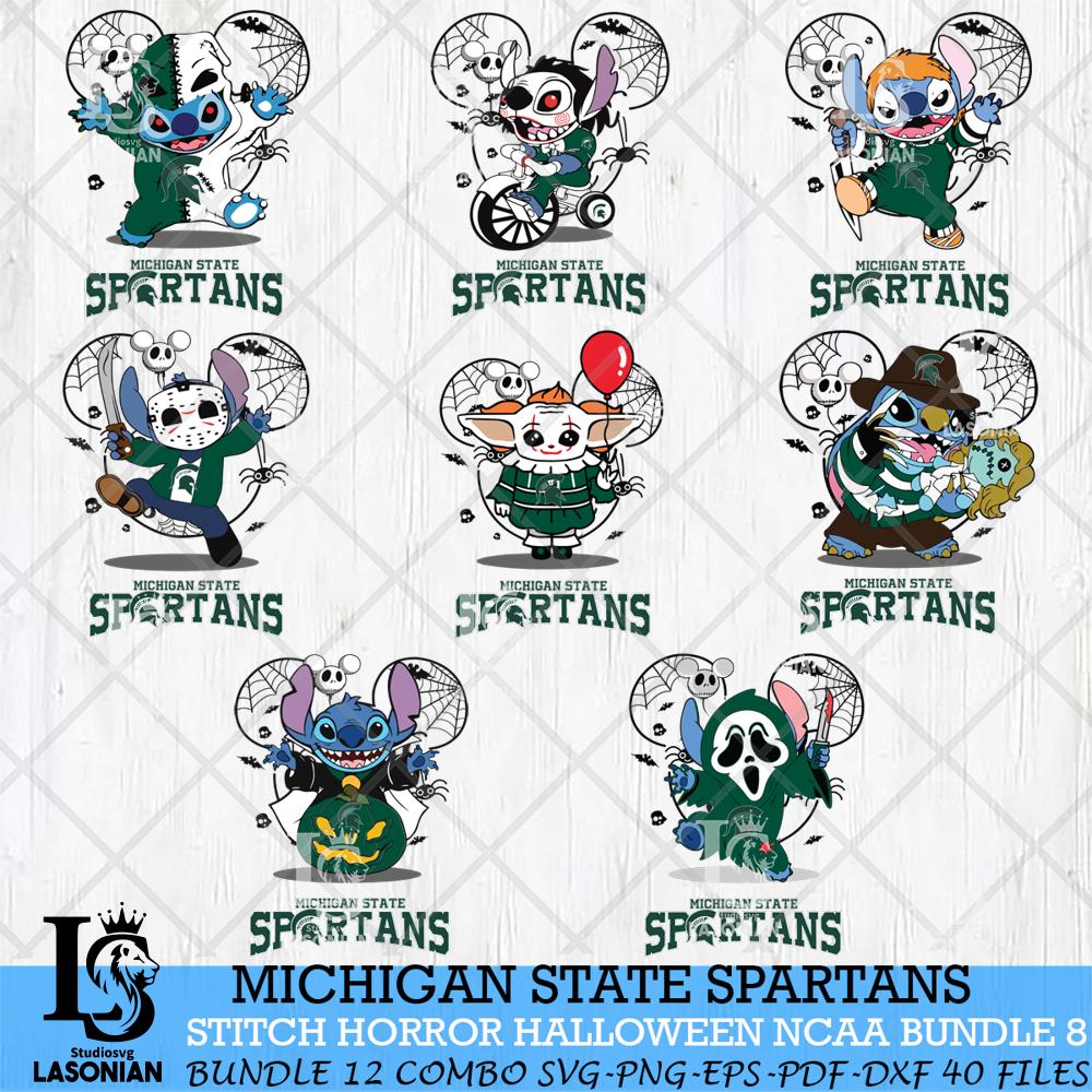Michigan State Spartans Stitch Horror Halloween Bundle NCAA – lasoniansvg