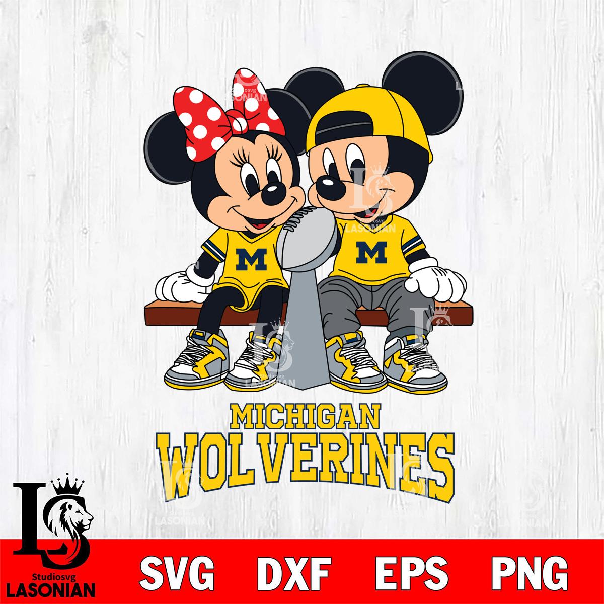 Michigan Wolverines Mickey And Minnie Football Champions – lasoniansvg