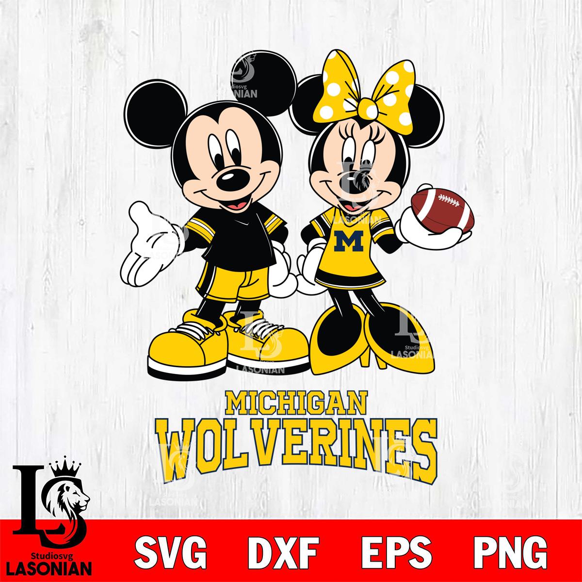 Michigan Wolverines Mickey Minnie Football – lasoniansvg