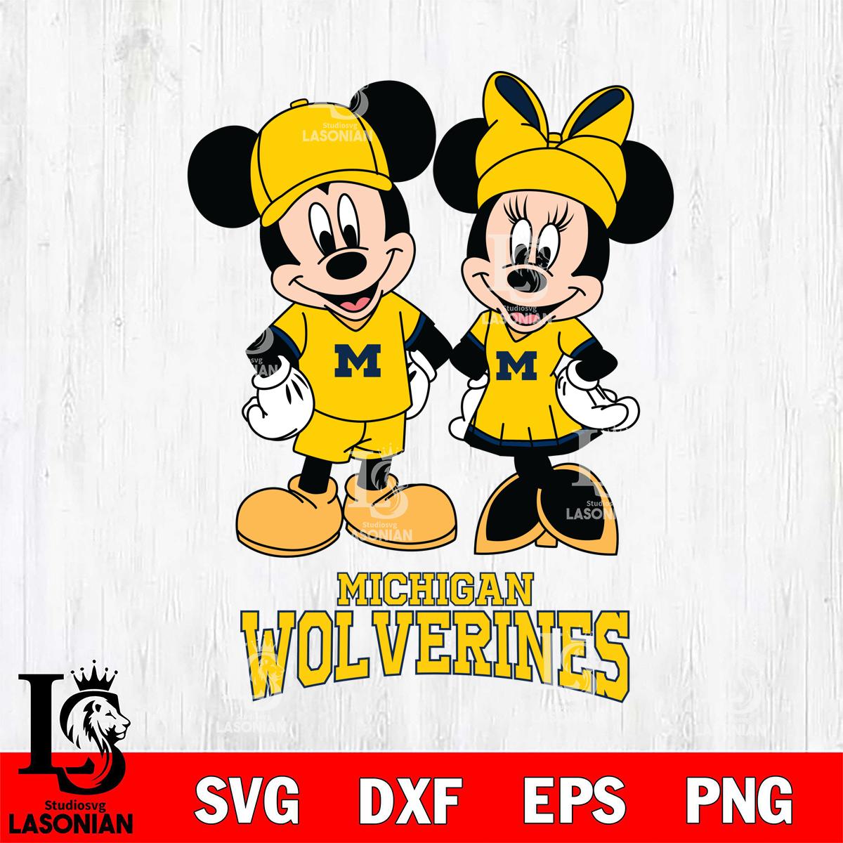 Michigan Wolverines Mickey Minnie Rugby – lasoniansvg