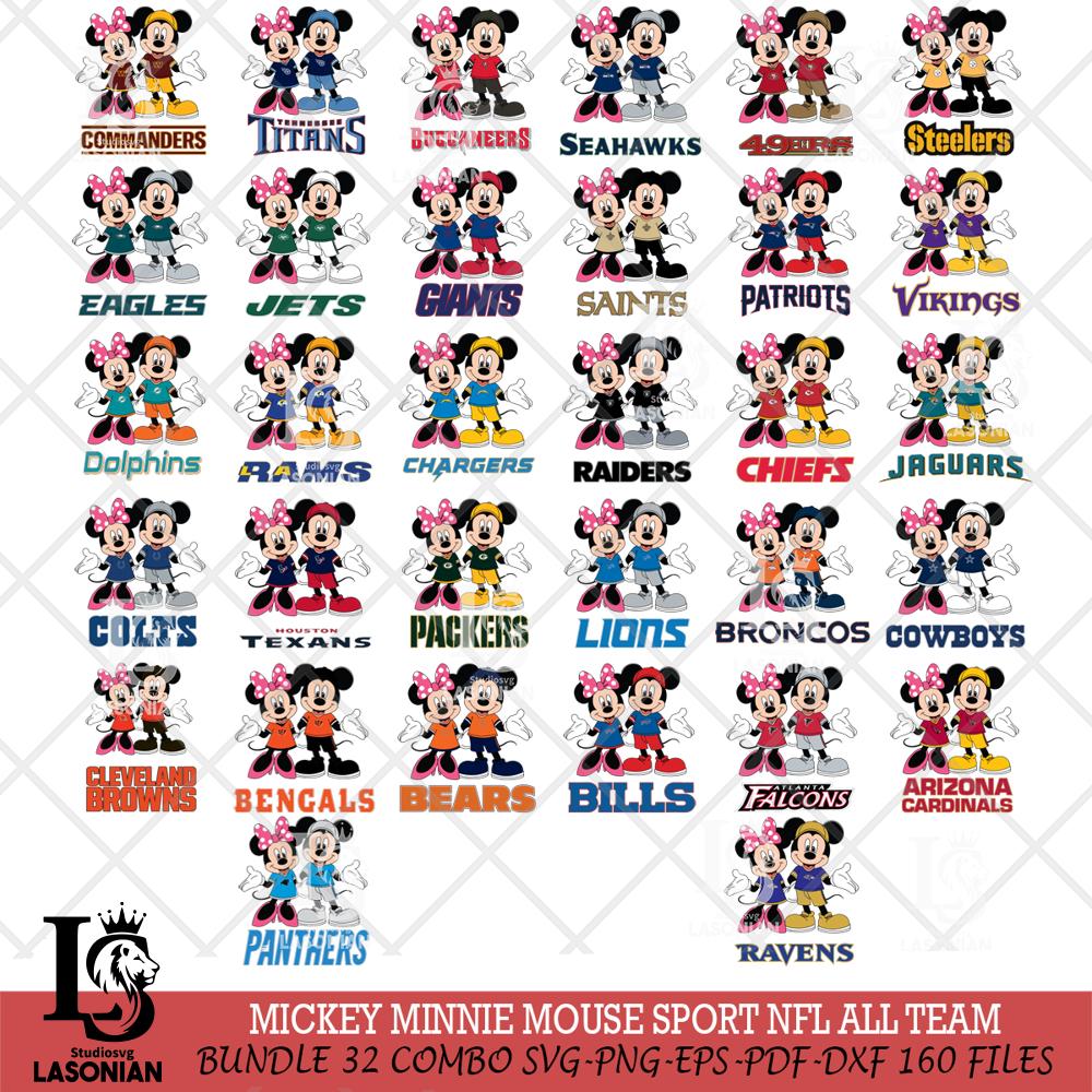 Mickey Minnie Mouse Sport NFL ALL TEAM – lasoniansvg