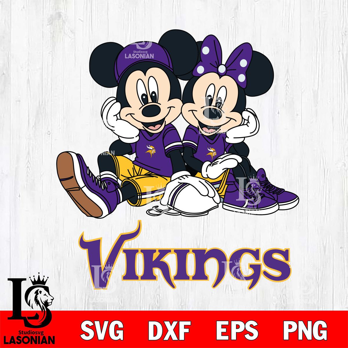 Minnesota Vikings Mickey Minnie Mouse Football Sit – lasoniansvg