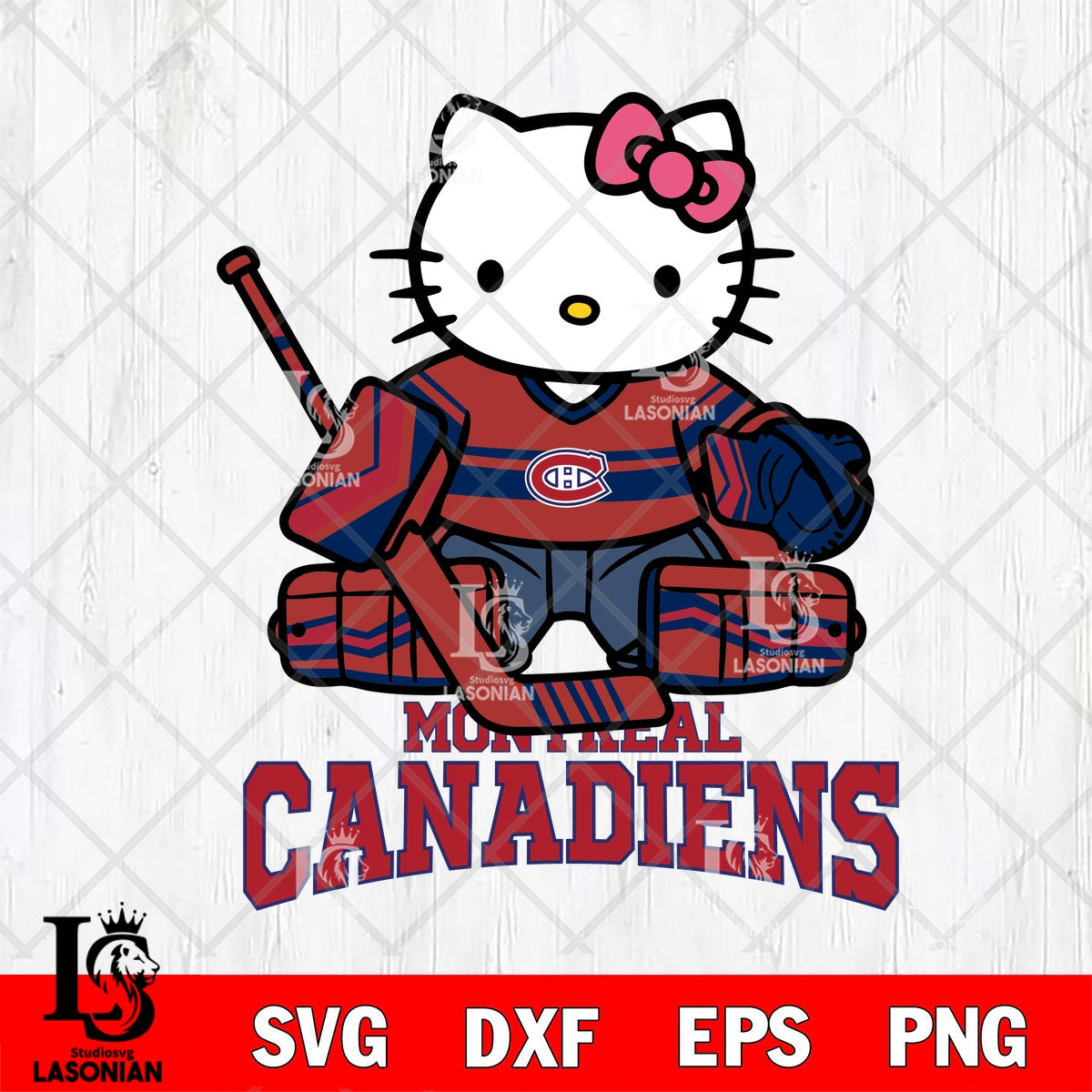 Montreal Canadiens Hello Kitty Hockey Goalie File cut ,NHL Criucut ...