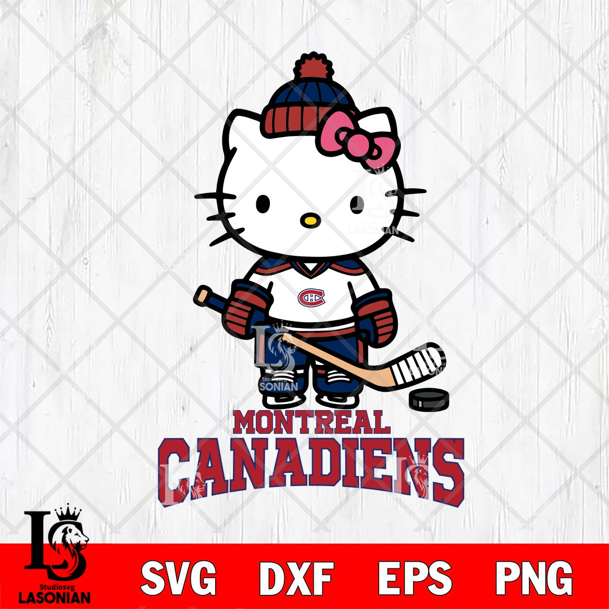 Montreal Canadiens Hello Kitty Winter Hockey File cut ,NHL Criucut ...