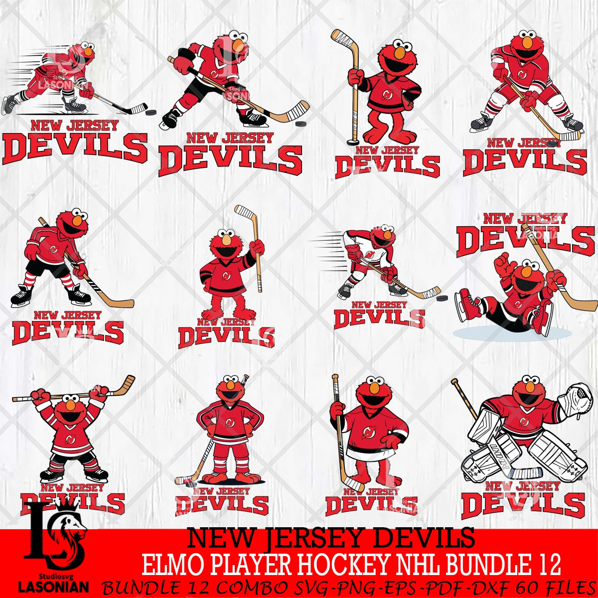 New Jersey Devils Elmo Player Hockey NHL Bundle File cut ,NHL Criucut ...
