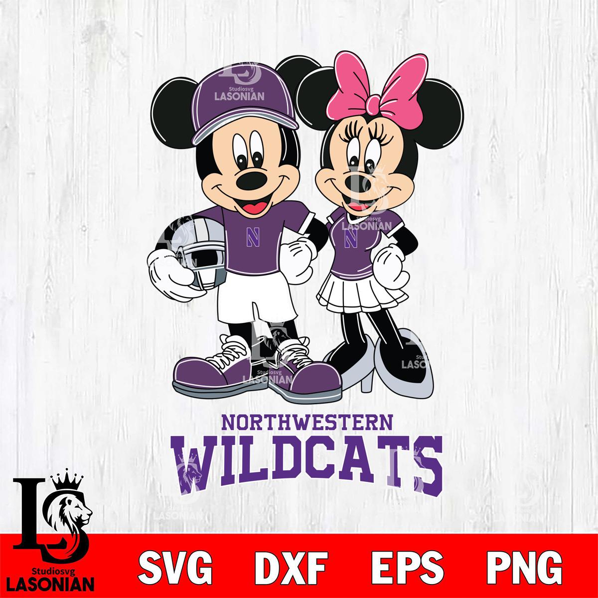Northwestern Wildcats Mickey Minnie Mouse Helmet – lasoniansvg