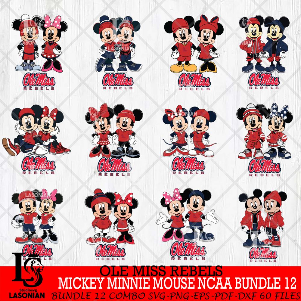 Ole Miss Rebels Mickey Minnie Mouse NCAA Bundle 12 – lasoniansvg