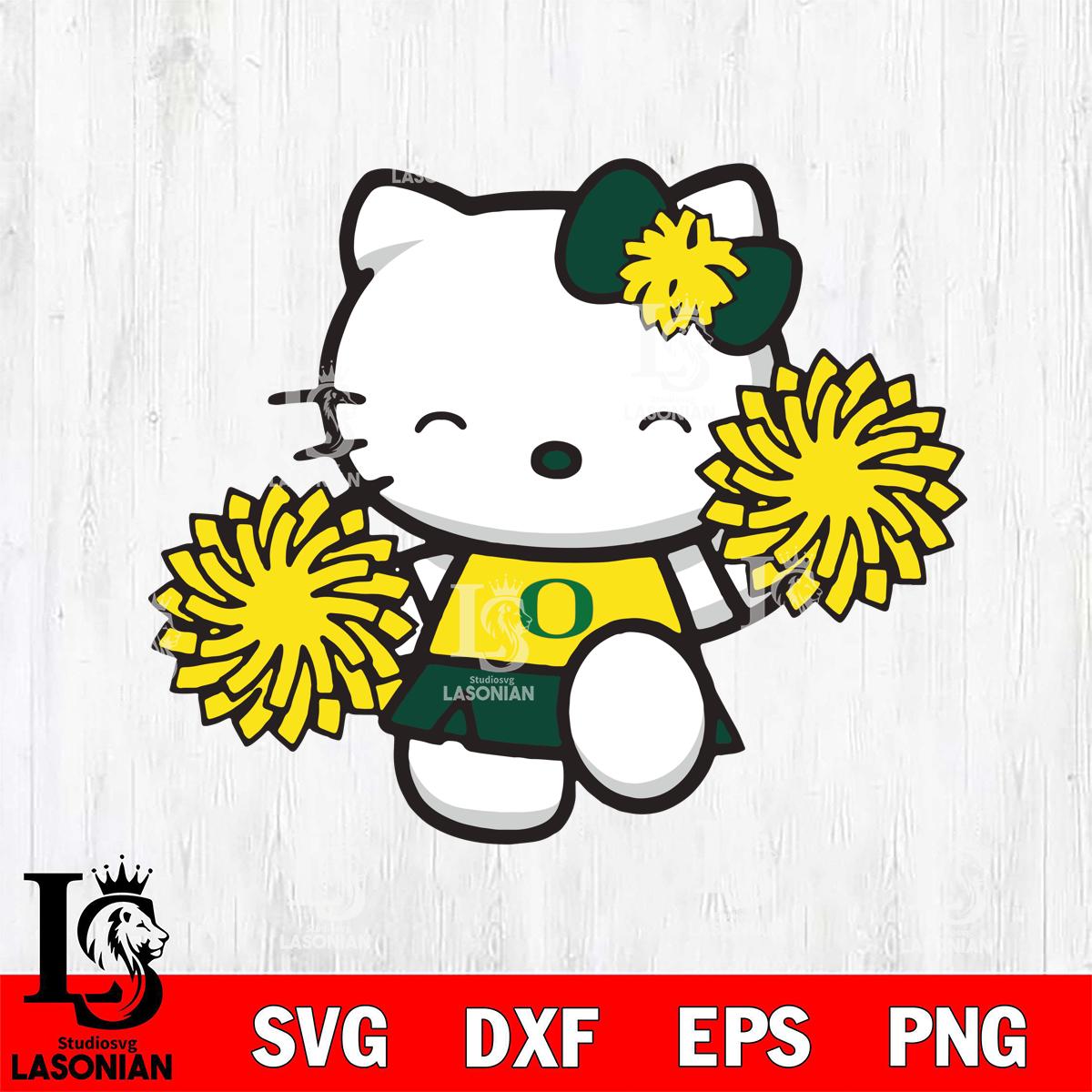 Oregon Ducks Hello Kitty Cheerleader - lasoniansvg