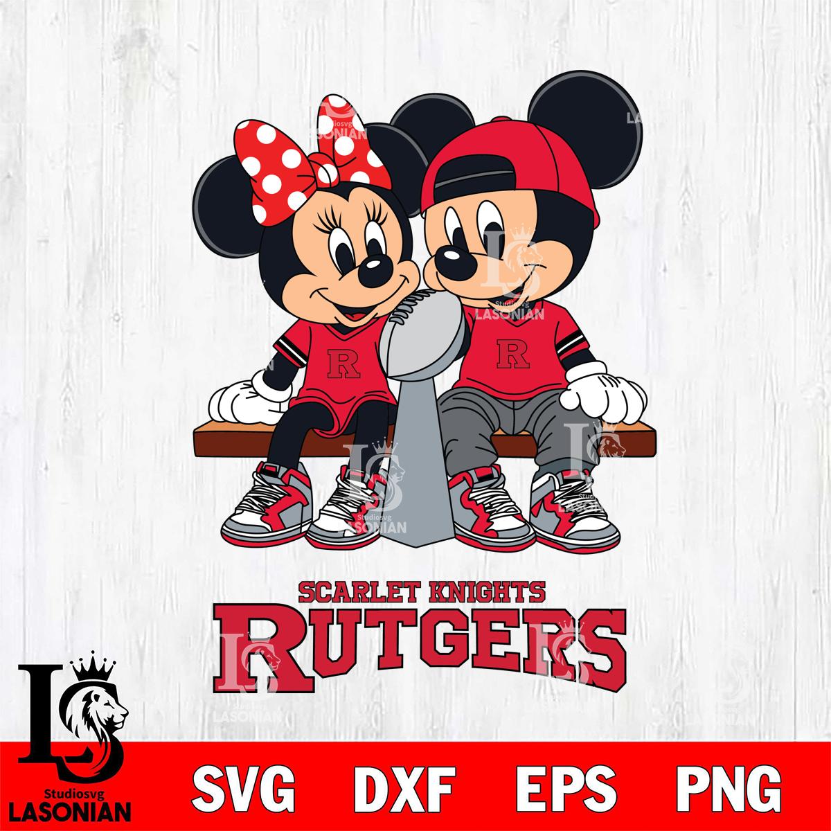 Rutgers Scarlet Knights Mickey And Minnie Football Champions – lasoniansvg