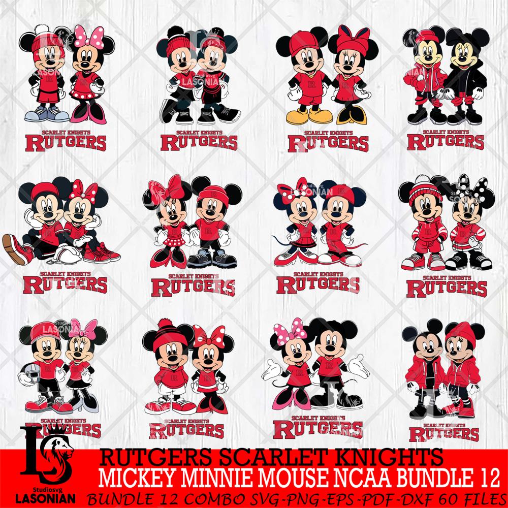 Rutgers Scarlet Knights Mickey Minnie Mouse NCAA Bundle 12 – lasoniansvg