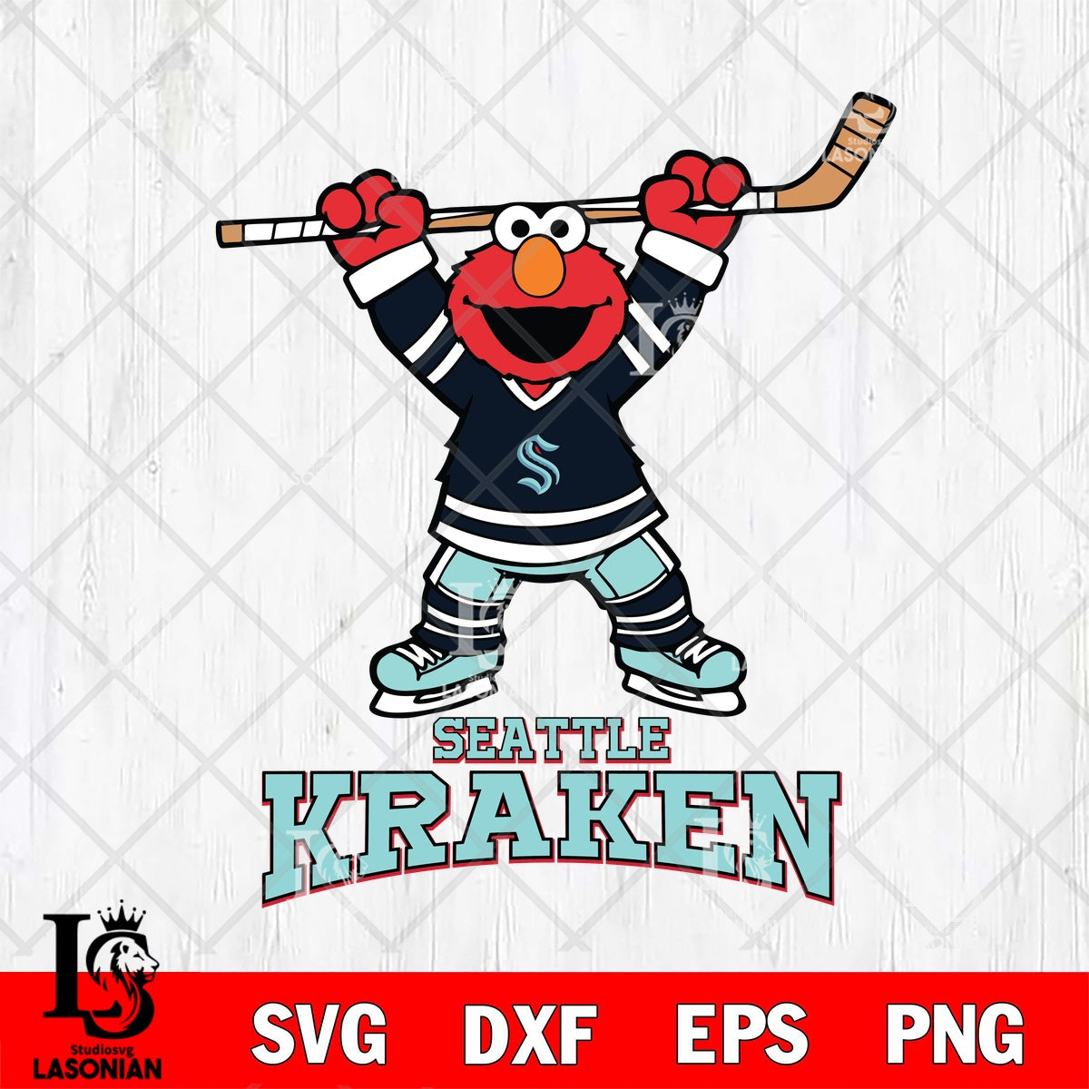 Seattle Kraken Elmo Hockey Mascot File cut ,NHL Criucut , Digital ...