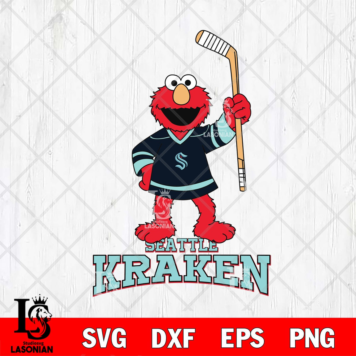 Seattle Kraken Elmo Raising the Stick File cut ,NHL Criucut , Digital ...