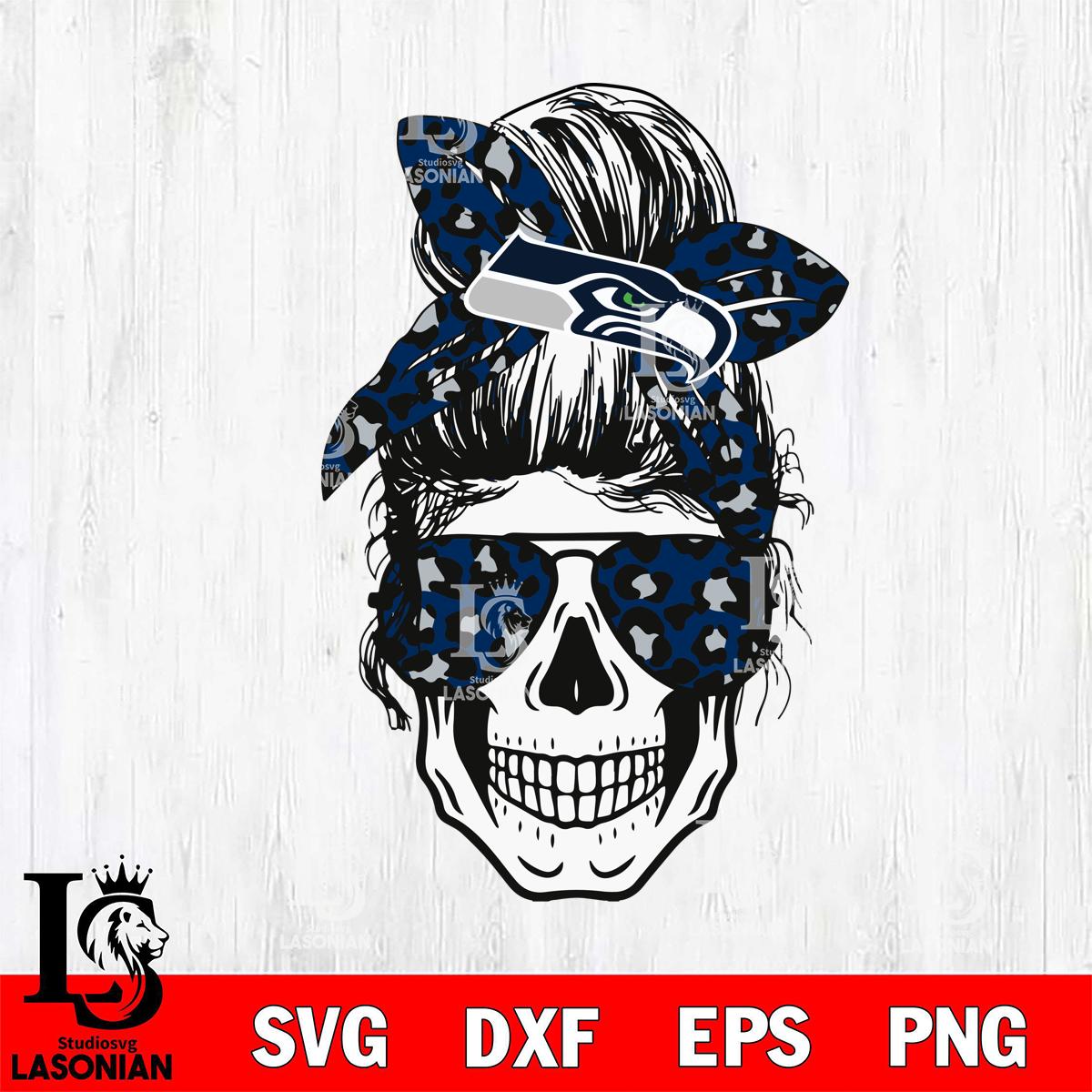 Seattle Seahawks Badass Women Skull SVG – lasoniansvg
