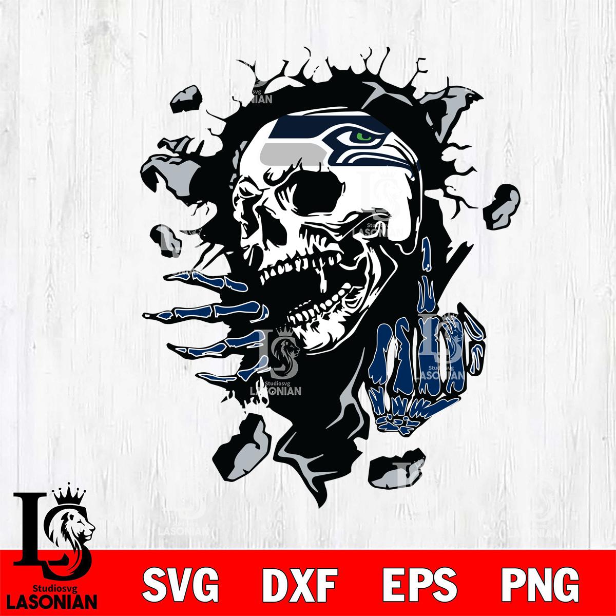 Seattle Seahawks Savage Skull SVG – lasoniansvg