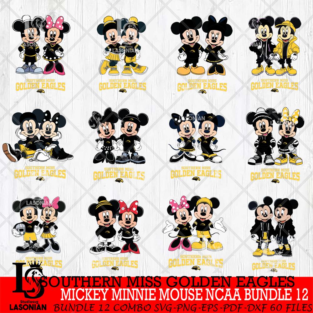 Southern Miss Golden Eagles Mickey Minnie Mouse NCAA Bundle 12 ...