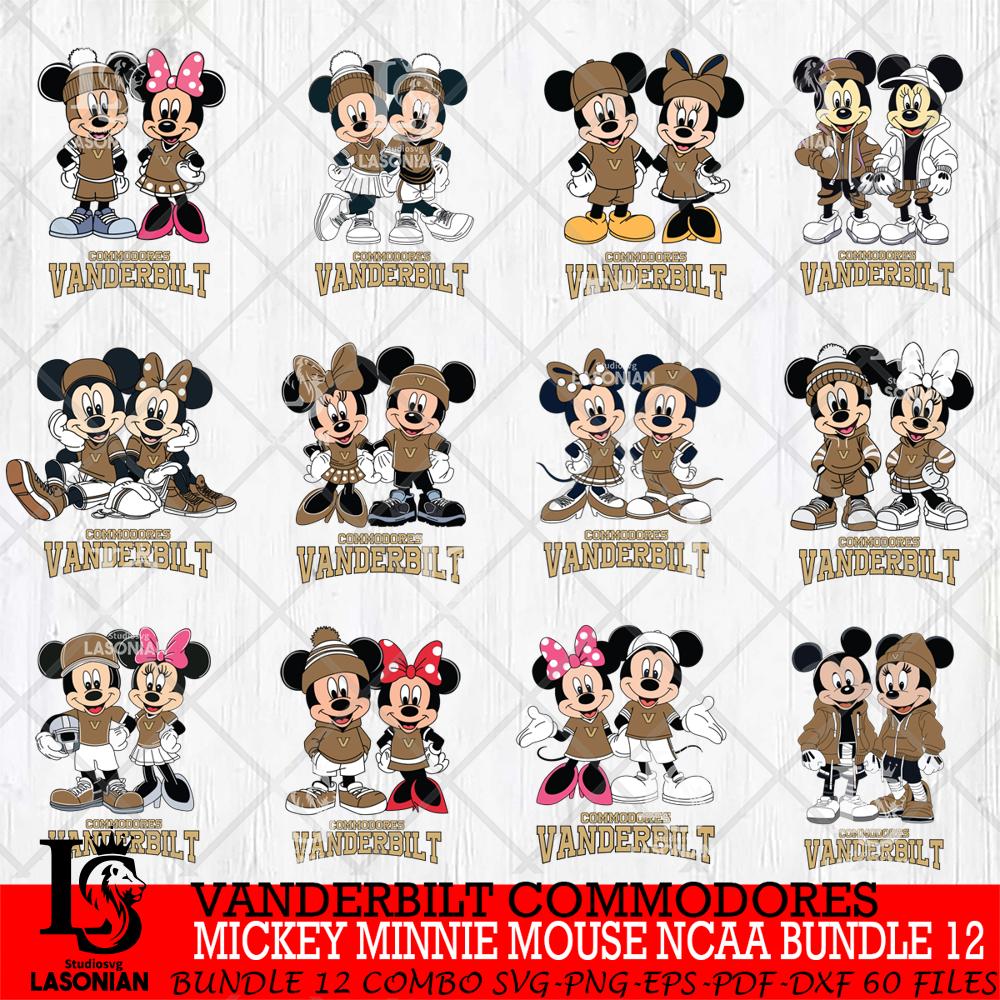 Vanderbilt Commodores Mickey Minnie Mouse NCAA Bundle 12 – lasoniansvg